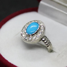 Real TURQUOISE Ring Christmas And Wedding Gift For Her Alive FEROZA Silver 925