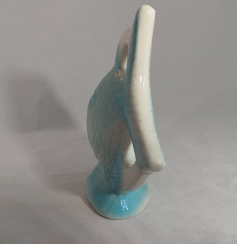 MCM Ceramic Tropical Angel Fish Sculpture Blue Airbrush, White Glaze 50's LIPS - Picture 3 of 8