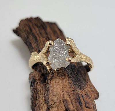 Twig and Branch Style Engagement Ring Rough Diamond Wedding Ring For Her