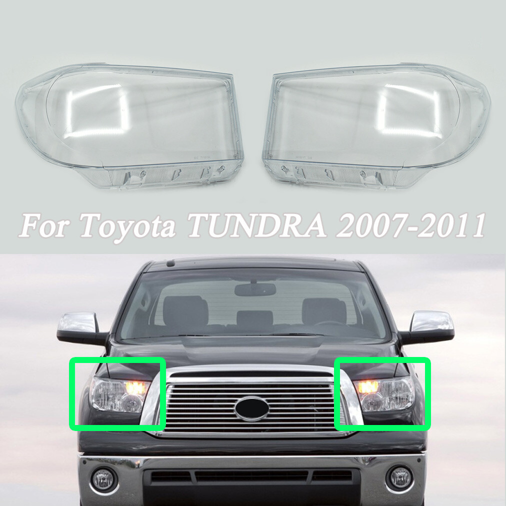 For Toyota TUNDRA 2007-2011 Headlight Lens Pair Headlamp Shell Cover Transparent