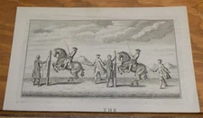 c1743 Antique Print///ILLUSTRATION OF HORSE DRESSING///b