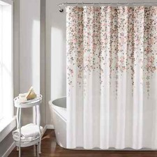 Lush Decor Weeping Flower Shower Curtain Blush Gray Single 72" 72".