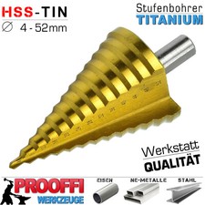 XXL Stufenbohrer Schälbohrer Konus Bohrer Metall Fräser HSS TITAN Ø 4mm - 52 mm