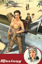 WW2 Picture Photo Mustang pinup Girl 6123