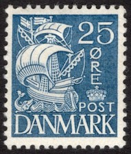 DENMARK 1934 SC #233 VF MH* 25 ore Type I (2 columns) cv $25.00  *Bay Stamps*