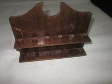 wooden thimbles display stand for 12 thimbles with wooden stubs brown old used w