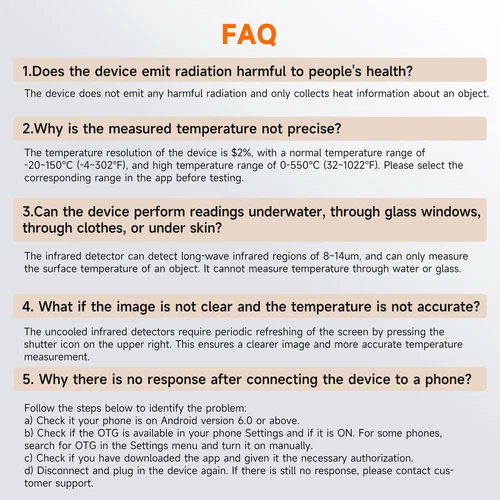 Thermal Imaging Camera IR Resolution 256X192 25Hz Frame Rate Android USB-Type-C - Picture 19 of 19