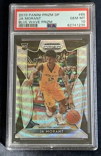 2019 Prizm Draft Picks Ja Morant Blue Wave Prizm Rookie RC /299 PSA 10 Low Pop