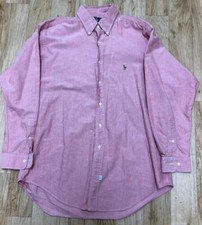 Ralph Lauren Mens Pink Shirt Size 16 32/33 Yarmouth Button Front Collar Perfect