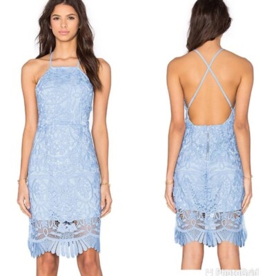 Lovers + Friends | Lace Midi Nina Dress in Blue Size Small S | eBay