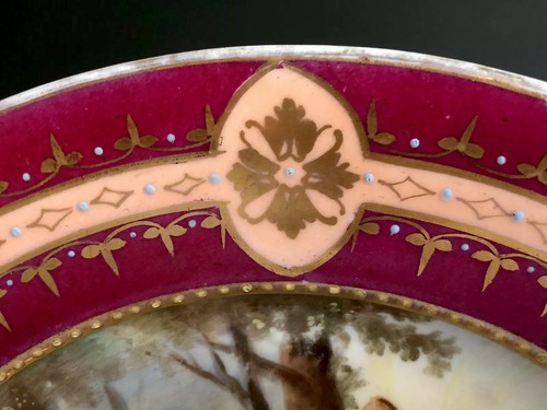 Antique Royal Vienna Style Thun Klosterle Porcelain Plate 19thc - Picture 4 of 12