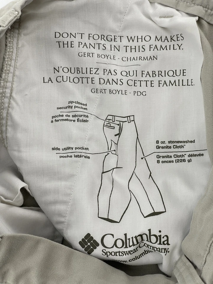 Calça chino feminina Columbia tamanho 14 bege bronzeado cintura média 33X30 frete grátis rápido - Imagem 4 de 4