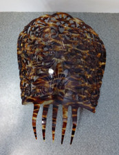Large Celluloid Spanish Mantilla Hair Comb Vintage Faux Tortoise Shell