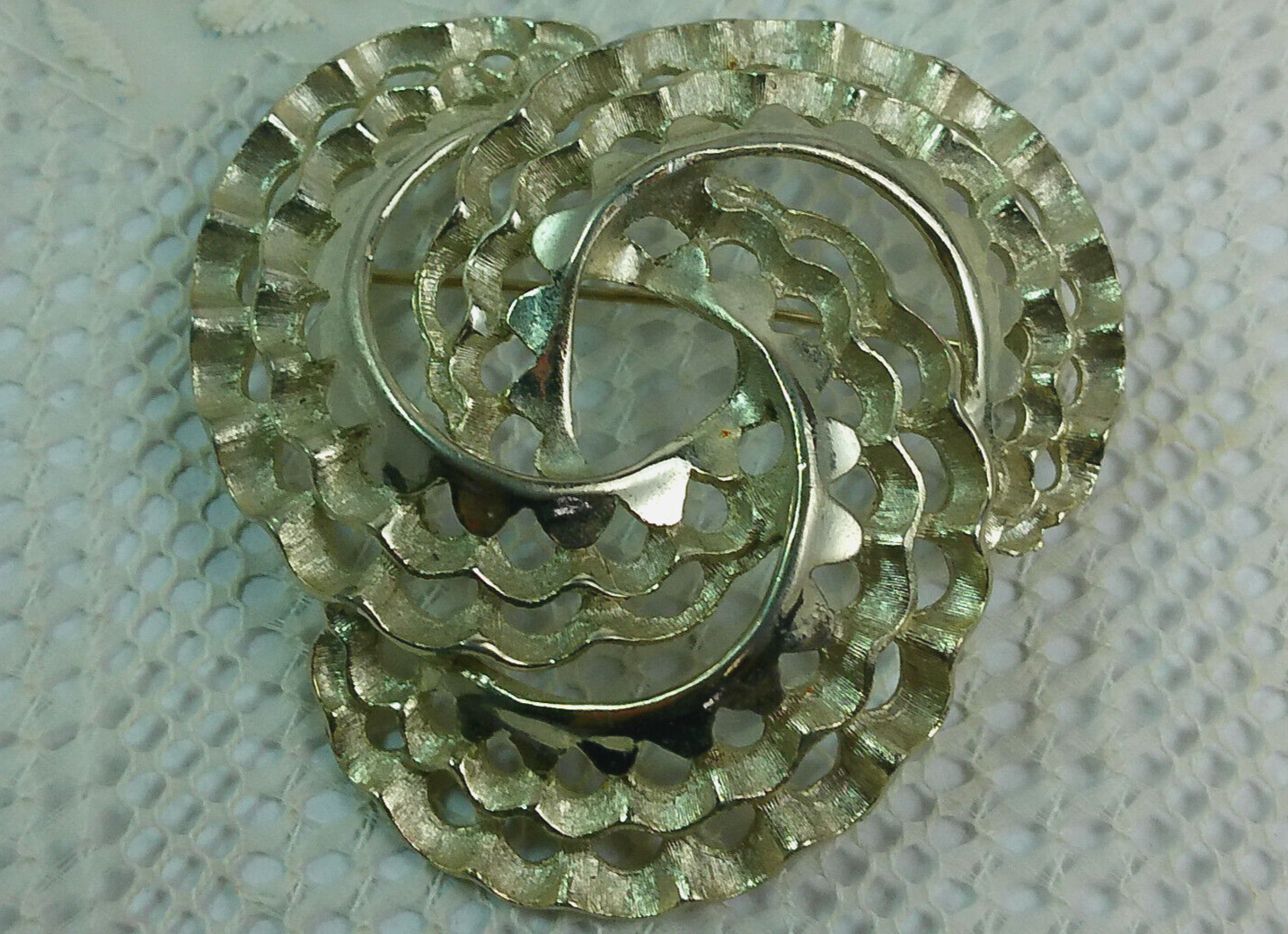 Vtg Infinity Circle Multi Ring BOLD STATEMENT Sil… - image 1