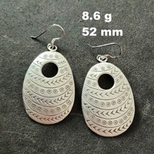 ARTISAN SILVER EARRINGS CRAFT VINTAGE DANGLES 8g PATTERN GEOMETRY #A103