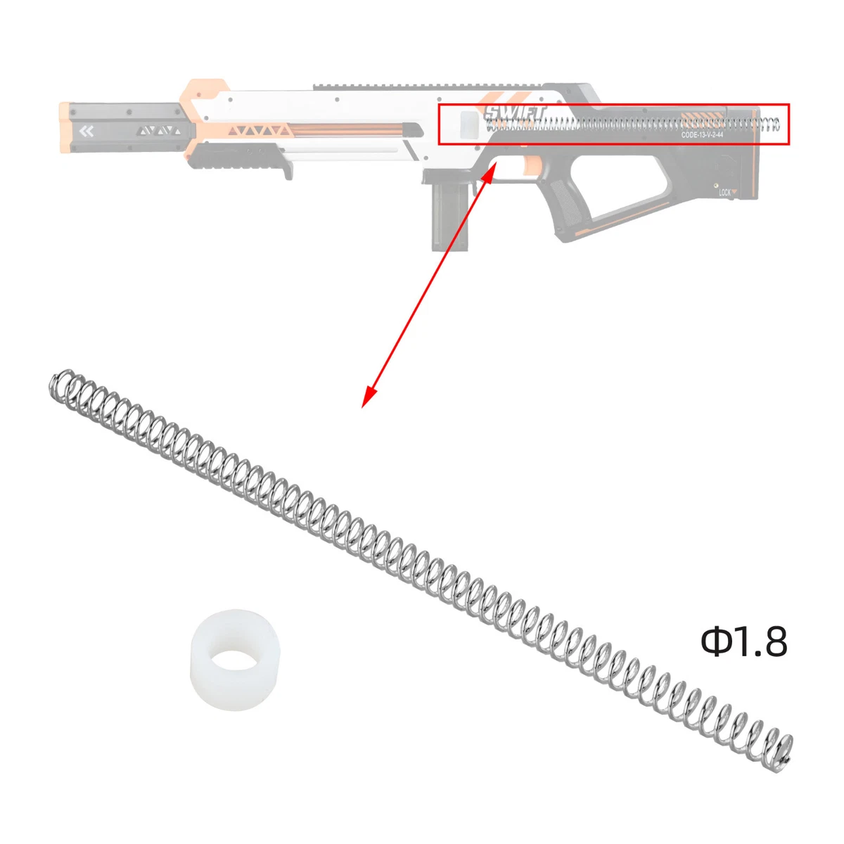 Worker MOD 1.8mm Wire Spring Coil Upgrade Kit For Swift Blaster.