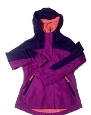 Champion Girls Small Hooded Windbreaker Jacket Purple 6-6X Mesh Lining