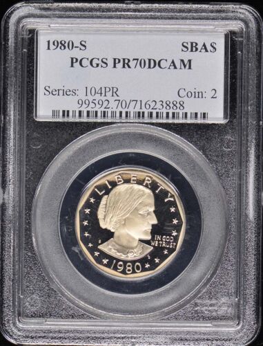 1980-S SBA$1 Susan B. Anthony Dollar PCGS PR70DCAM - Picture 1 of 2