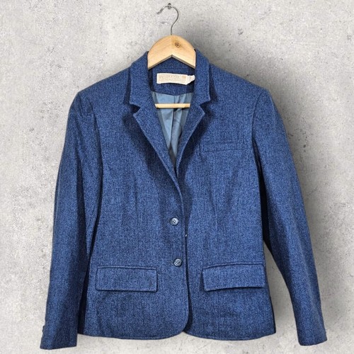 Vintage 1970s Pendleton 100% virgin wool blazer baby blue womens UK 6