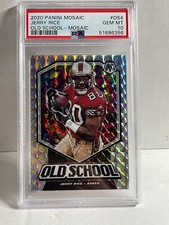2020 PANINI MOSAIC SILVER PRIZM OLD SCHOOL JERRY RICE 49ERS  PSA 10 POP 3