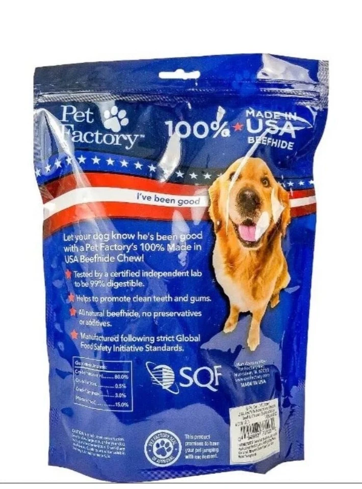 Pet Factory 100% EE. UU. Piel de vacuno 6" palos trenzados perro masticable golosinas carne de res bajo precio Foto 2 de 4