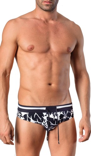GERONIMO Mens Swimwear Floral Brief Trunks Swimming suit Flowers Flowered - Picture 4 of 5