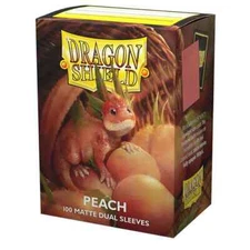 Dual Matte Peach 100 ct Dragon Shield Sleeves Standard Size