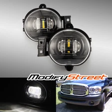 For 2002-2009 Dodge RAM Charger Clear Lens Bumper LED Black Driving Fog Lights
