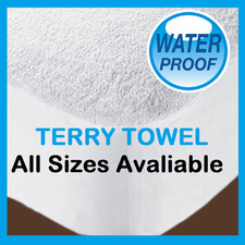 TERRY TOWELING WATERPROOF MATTRESS PROTECTOR: NON NOISY (CRINKLE FREE).