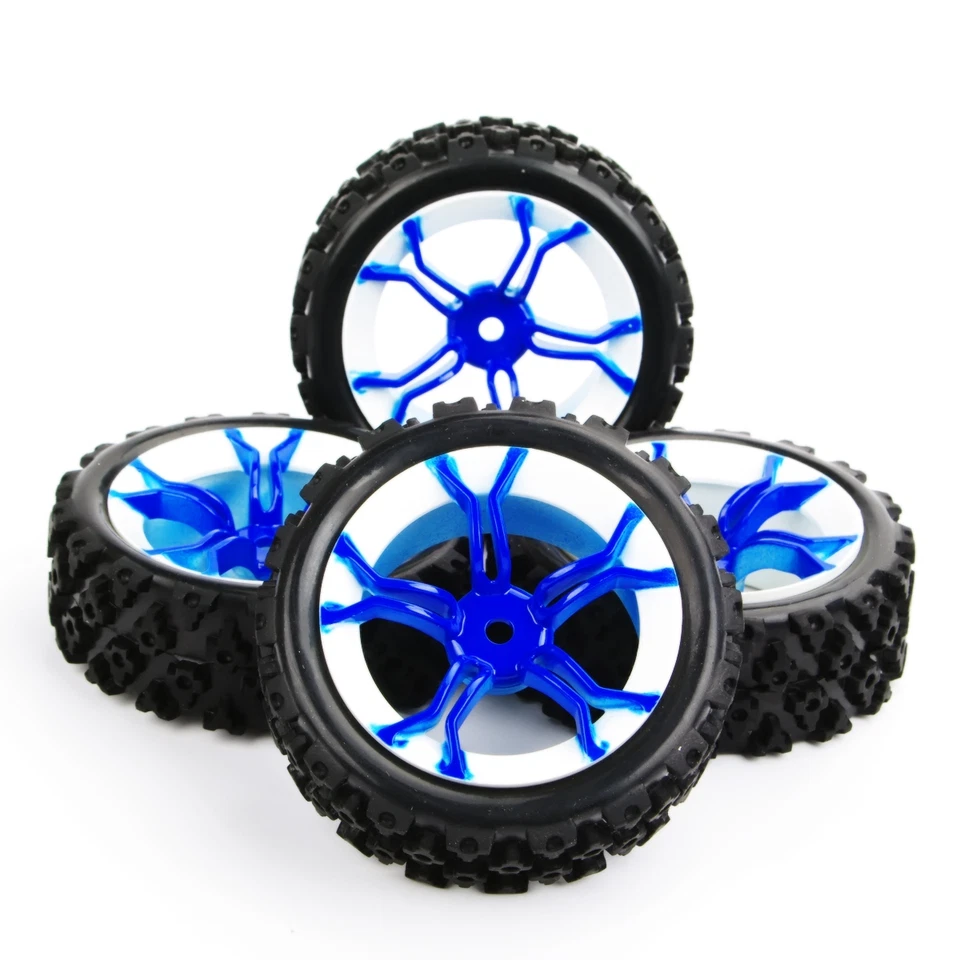 4Pcs Rally Tires&Wheel Rim 12mm Hex For HSP HPI RC 1:10 Off Road Model car - Image 3 of 4