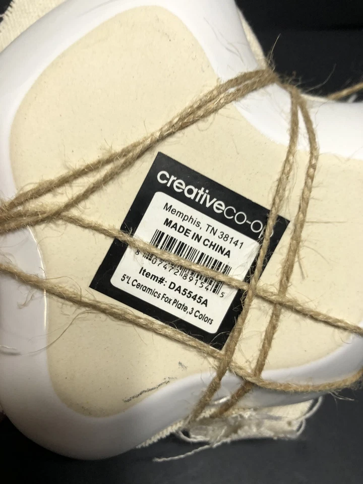 NWT 3 Creative Co-op Cute 5” Fox Shaped Ceramic trinket dish plates Free Ship - Image 2 of 4