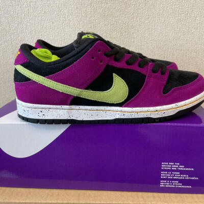 スケートボード Nike Dunk Low Pro BQ6817-501 Nike SB Dunk Low Pro Red Plum Black Skate Shoes BQ6817-501