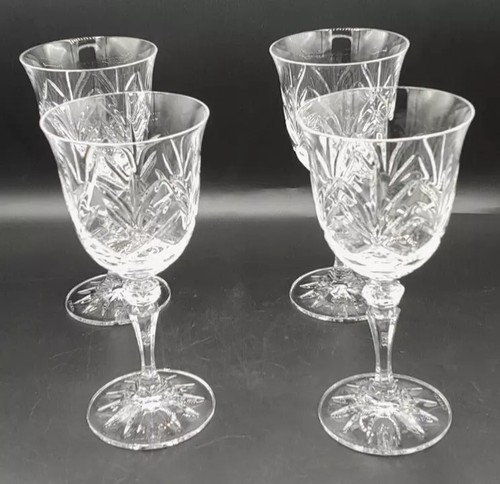 Galway Irish Crystal Galway Signed Red Wine 7” Glasses Set of 4 w/Box Ireland