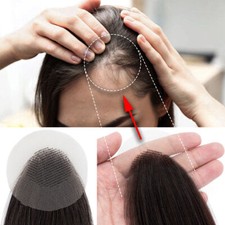 CLEARANCE 100 REMY Human Hair Full Lace Cover-up Patch Hairpiece No Surgical US