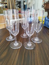 Baccarat 5 Champagne Flutes Crystal Model Perfection C4 