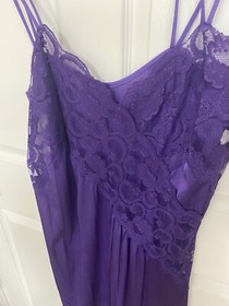 Vintage Purple Cascading Lace Gothic Sexy Sheer Lingerie M