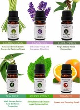 Premium Aromatherapy Essential Oils Set - 6-Pack for Aroma Diffuser  Relaxation