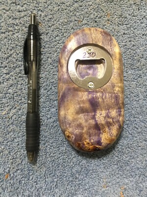 Stabilized Poplar Burl Bottle Opener  -  .75 x 2.25 x 4.5 '' -- #230