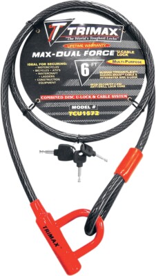 Trimax Trimaflex Coiled Lock TCU1572 72in. Cable with U Lock