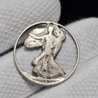 1943 Walking Liberty Half Dollar Cut Out Coin Holed For Jewelry