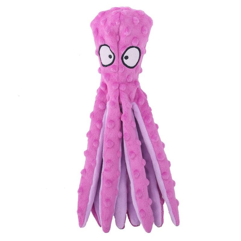 Whiskerspot Octopus Dog Toy - No-Stuffing Plush With Squeaker, Tear-Resistant Chew Toy For Puppies & Large Dogs