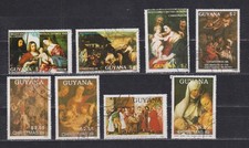 Francobolli GUYANAa 1988/89: Michel n.: 2410-13; 3072-75 "Natale" timbrati