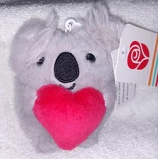American Greeting Koala Bear holding Heart 4" Clip-on NWT