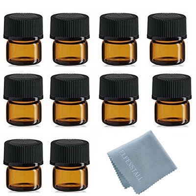 Elfenstall- 100pcs 1ml (1/4 dram) Amber Mini Glass Bottle 1cc Amber Sample Vial
