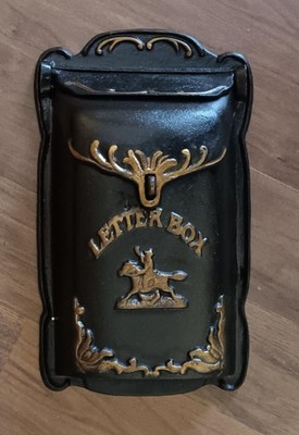 Mail Box Wall Mount Cast Iron Letters Porch Home Office