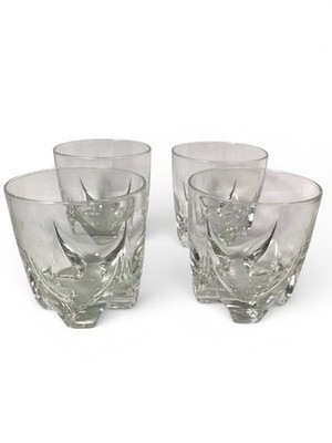VTG Luminarc Lisbonne France Whiskey Glasses Double Old Fashioned Set of 4 HEAVY
