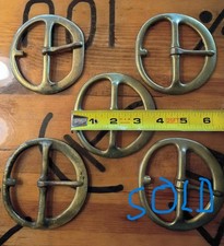 Vintage North Judd Solid Brass 3 3/4" Round Belt Tack Buckle