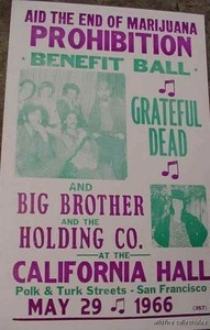 1966 MARIJUANA PROHIBITION POSTER GRATEFUL DEAD ART 60s California Jerry Garcia