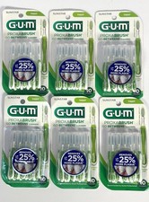 6 Pack GUM Proxabrush Go-Betweens Interdental Brushes Tight Green. 60 Brushes