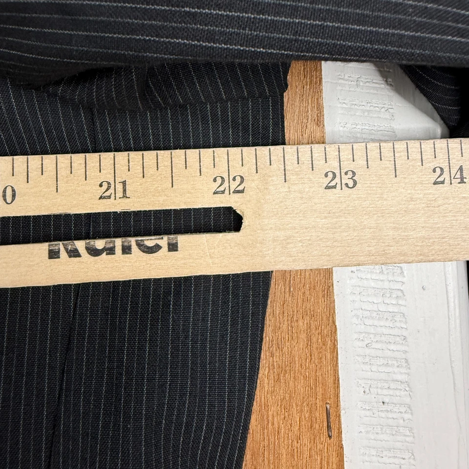 Calvin Klein Suit Mens 44R Black Pinstripe Sport Fabric Pants 40x30 Flat Front - Image 3 of 4